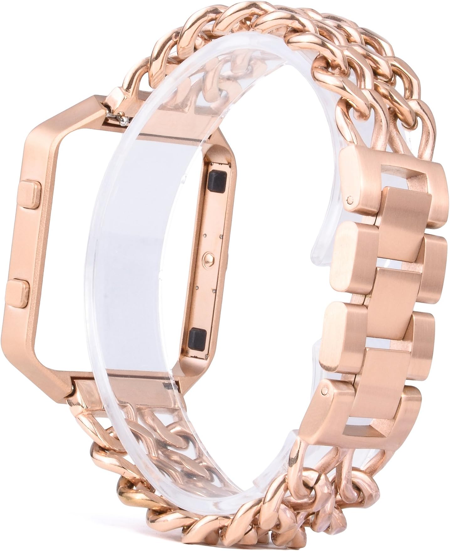 for Fitbit Blaze Band, Stainless Steel Replacement Chain Bands for Fitbit Blaze, Large, Rose Gold