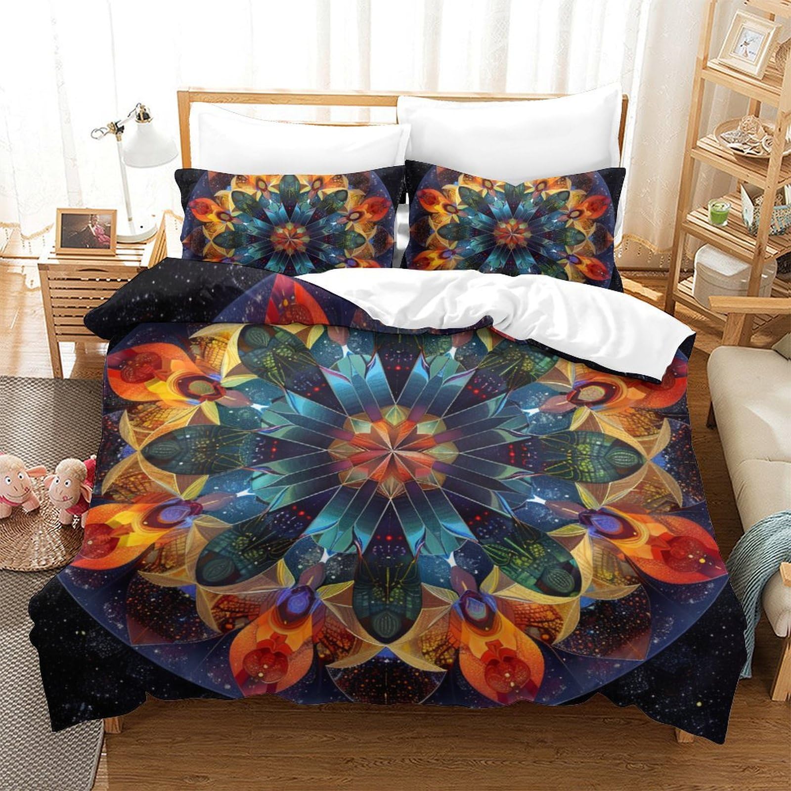 Sets de housses de couettes bohemia doux 220x240cm anti-plis pour grand lit