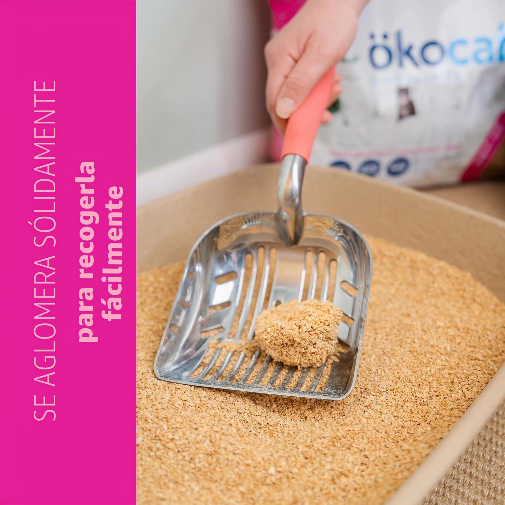 ökocat Arena para Gatos súper Suave de Madera Natural con Control de olores, 14 Libras, Grande