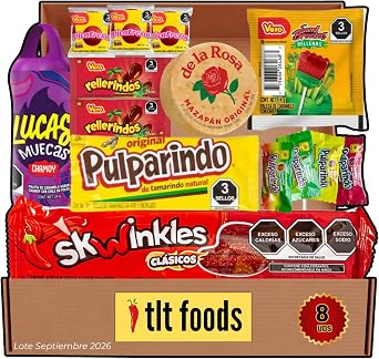 TLT FOODS Mexican Candy Lot - Variety Pack Hot Chuches to Give, Mix Assorted Candy Candies, Candy Box Snacks Mexico, Chamoy, Pelon Pelo Rico, Pulparindo, Tamarind S