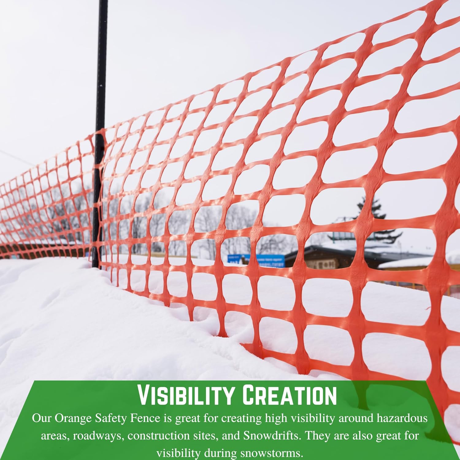 Farm Plastic Supply - Orange Safety Fence - 4' x 100' - Orange Temporary Fencing, Mesh Snow Fence, Plastic, Safety Garden Netting, Temporary Fencing for Yard, Orange Fence