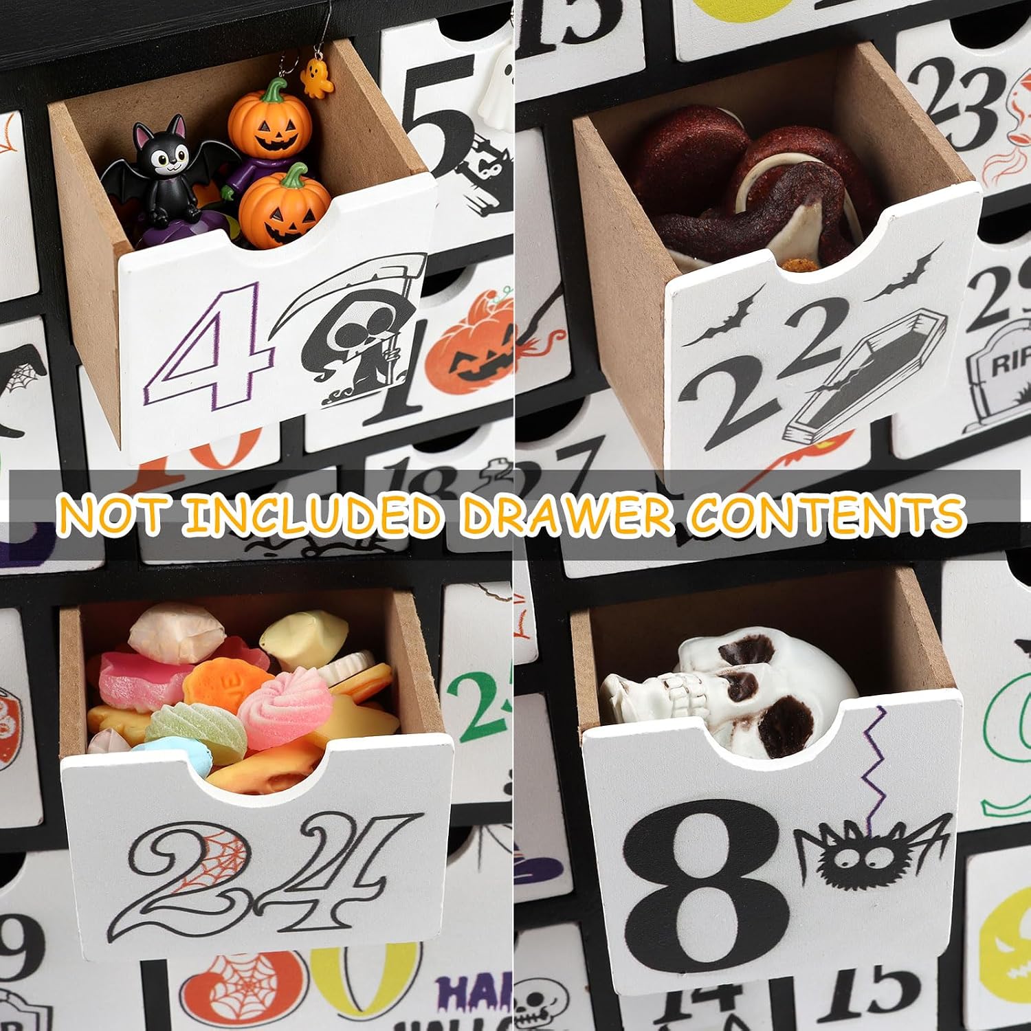 CCINEE Halloween Wooden Advent Calendar with 31 Drawers, Countdown to Halloween Decoration 2026 Hand Painted Refillable Advent for Holiday Decoration