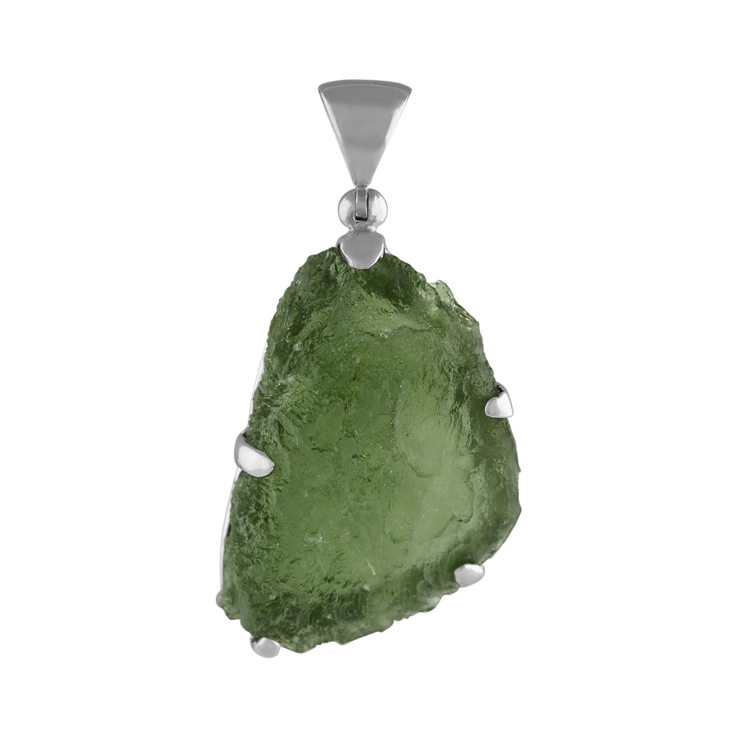 Starborn Pendente moldavite naturale 15-20 carati in argento sterling 925