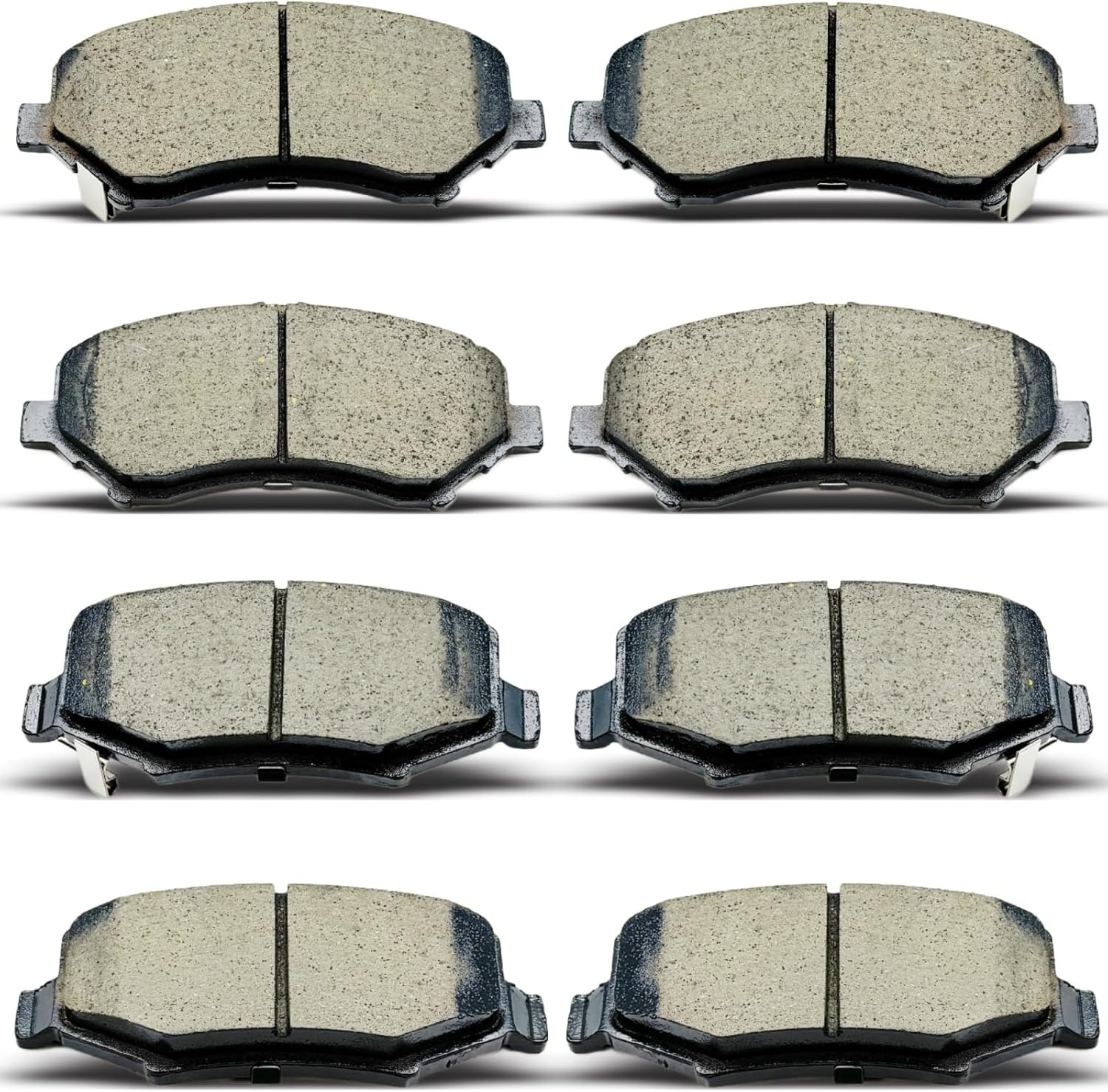 8PCS Front Rear Ceramic Brake Pads Replacement Kit Fits 2007-2011 For Dodge Nitro, 2008-2012 For Jeep Liberty, 2007-2017 For Jeep Wrangler, 2018 For Jeep Wrangler JK（D1273 D1274）
