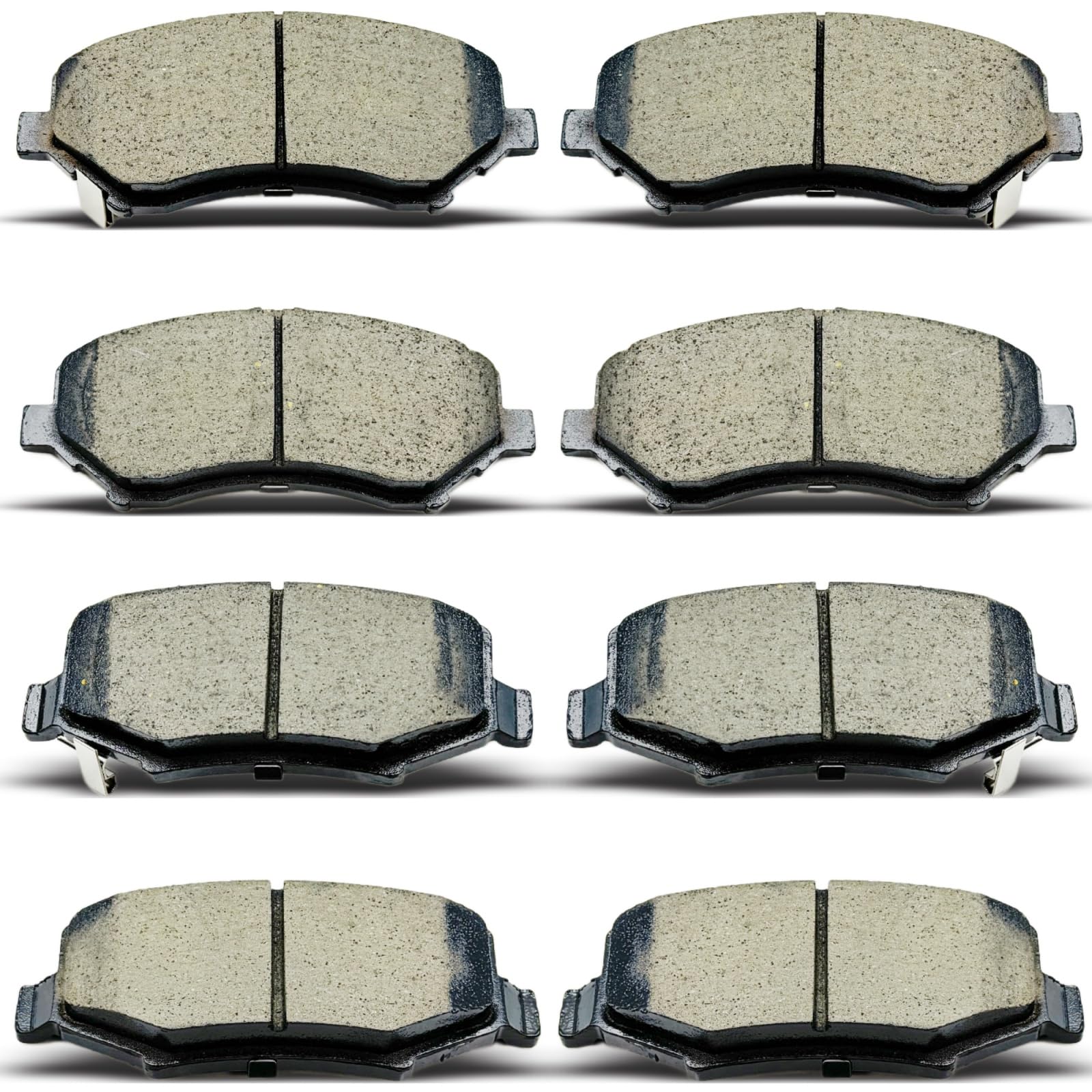 Ceramic Brake Pad Kit Front and Rear Fit 2008-2012 Jeep Liberty (Excl. Heavy Duty 2012),2007-2018 Jeep Wrangler,2018 Wrangler JK,2007-2011 Dodge Nitro,D1273 D1274
