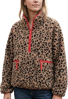 Ainangua Fleece Jacket Sweatshirt Women Long Sleeve Sherpa Pullover Top