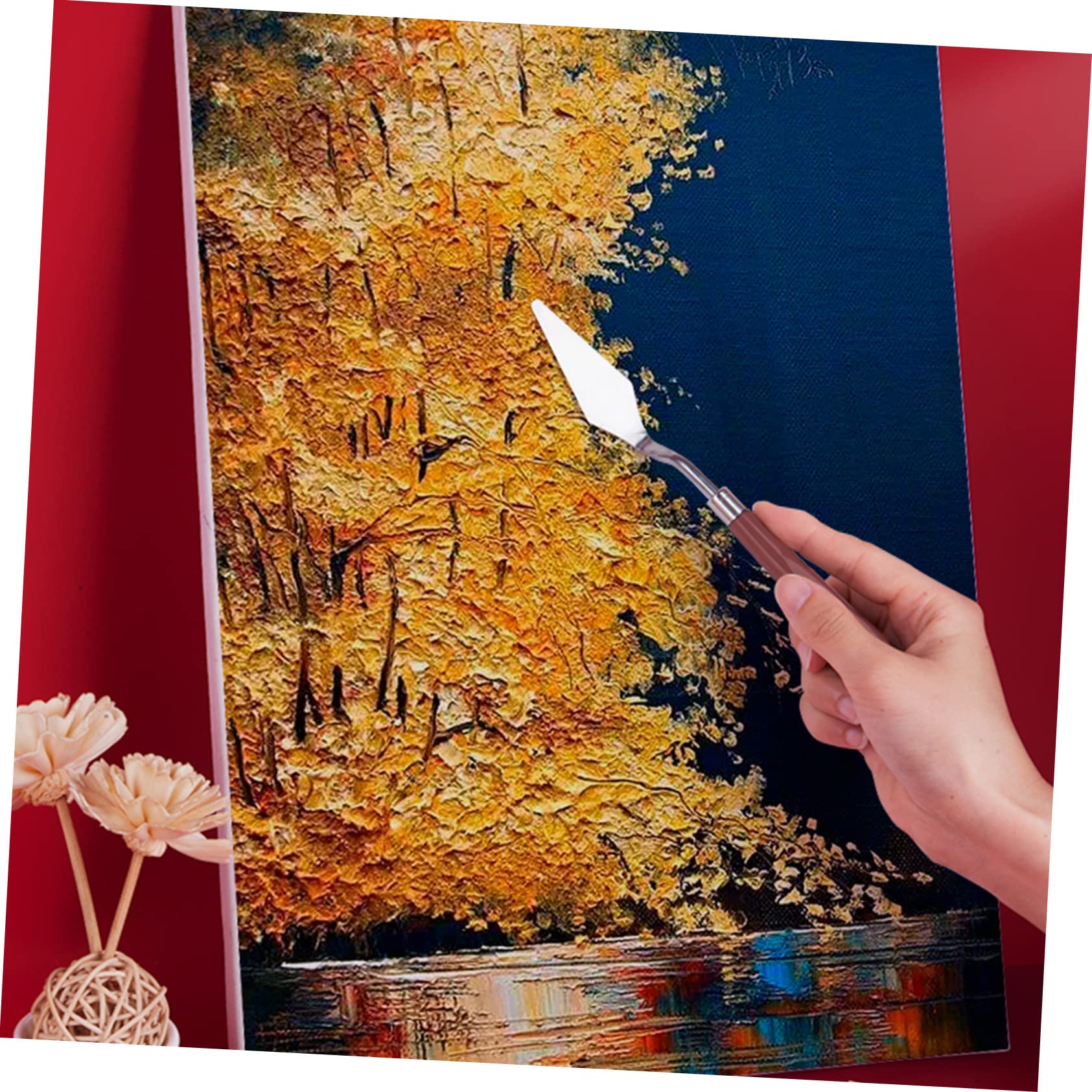 SHINEOFI Spatole Uniche Per Pittura A 14 Pezzi in Acciaio Inossidabile Versatili Per Pittura Acrilica A Per Artisti Ragazzi E Ragazze.