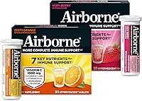 Vista 23 de Airborne Comprimidos efervescentes de apoyo inmunológico, sabor a naranja picante, 10 unidades con 1000 mg de vitamina C + vitaminas A, D, E, zinc