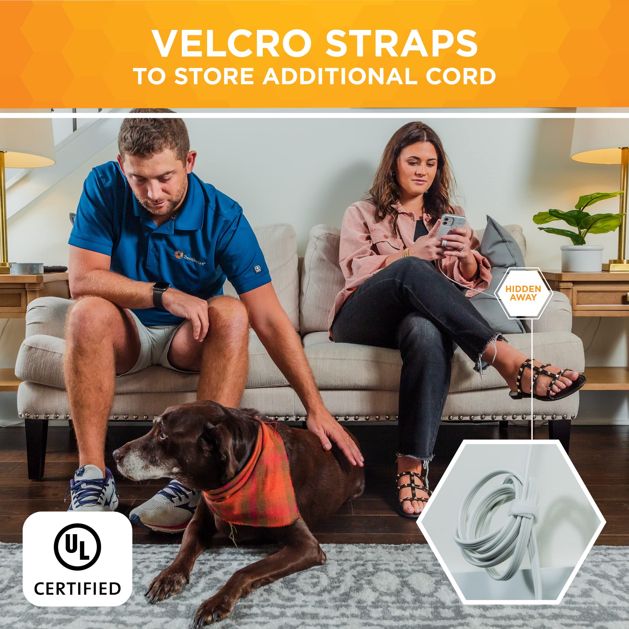 Woods Sofa Cord - 6 Outlets, 12 Feet -8