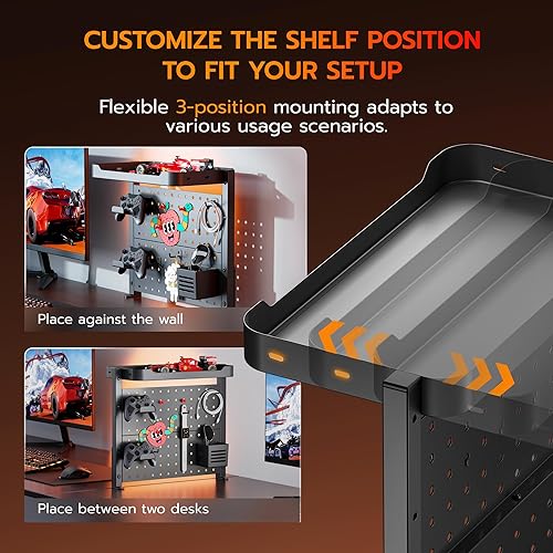 Miniatura 5 de ARES WING Abrazadera de escritorio con estante organizador de 16 pulgadas, estante de almacenamiento ajustable sobre o debajo del escritorio con