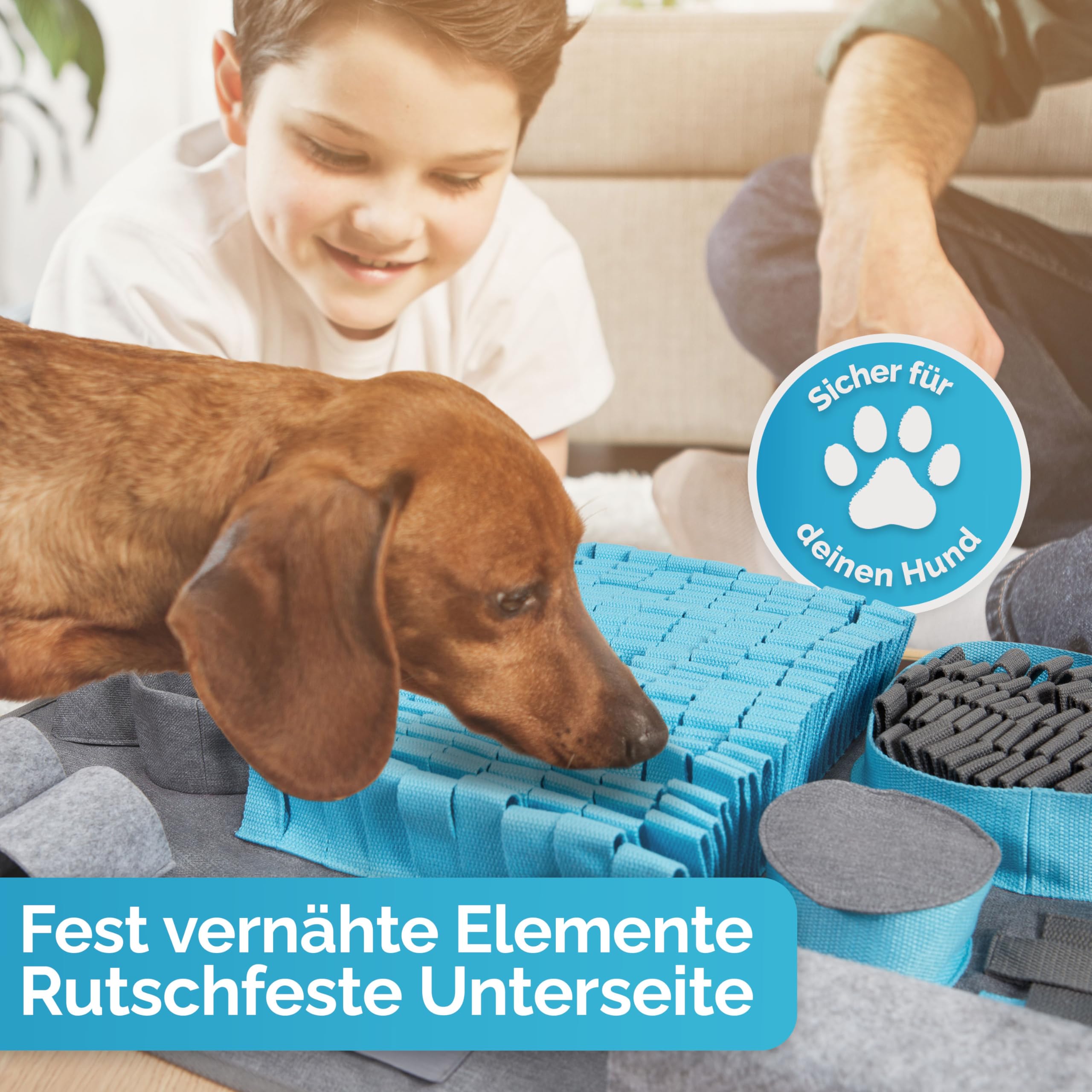 Briliantwerk® Alfombra para olfatear Perro – Material Extremadamente Resistente – 10 Elementos de Entrenamiento y 3 Niveles de dificultad – El Juguete de Inteligencia para Perros de Todos los tamaños
