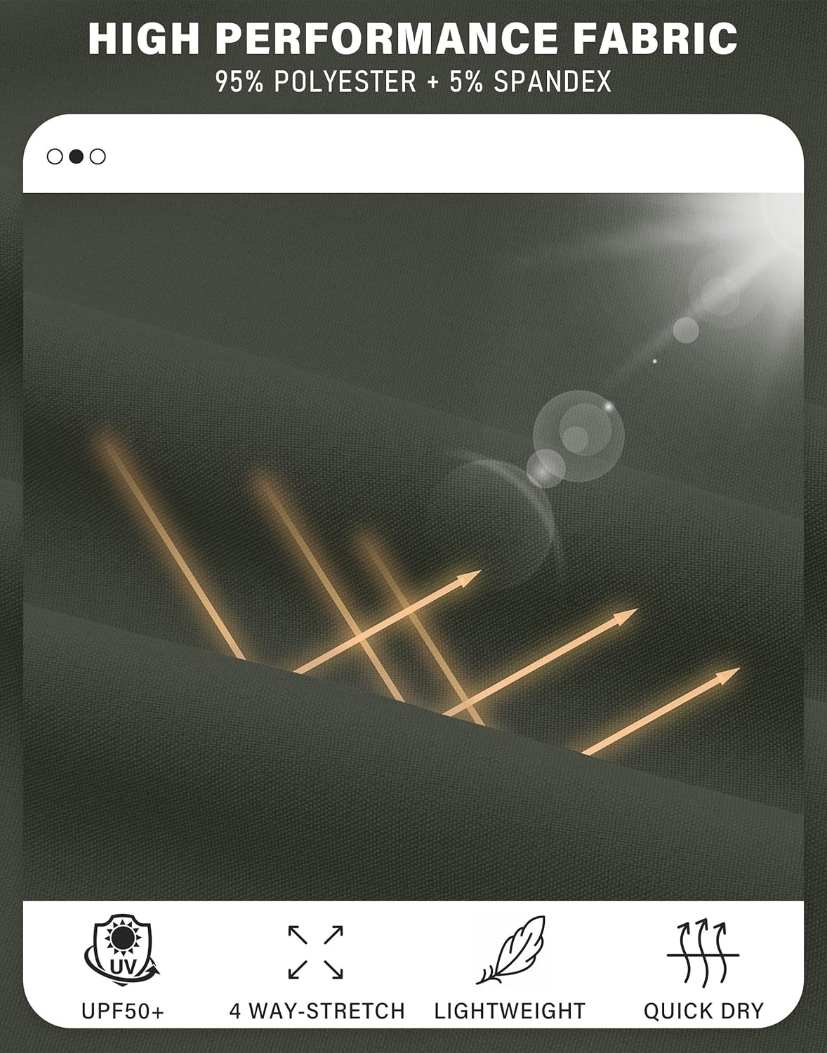 Mens Stretch Golf Shorts with 6 Pockets Dry Fit 7 Inch Inseam Lightweight Dress for Hiking Work Casual - Image 5