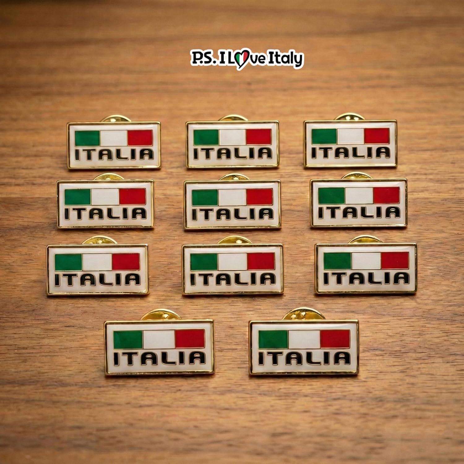 Italian Flag Lapel Pin 0.75 x 0.5 Inch – Italy Pin with Gold Trim, Secure Butterfly Clasp – Country Flag Pin for Jackets, Hats & Bags – Italia Gift for Men and Women, Travel & Heritage