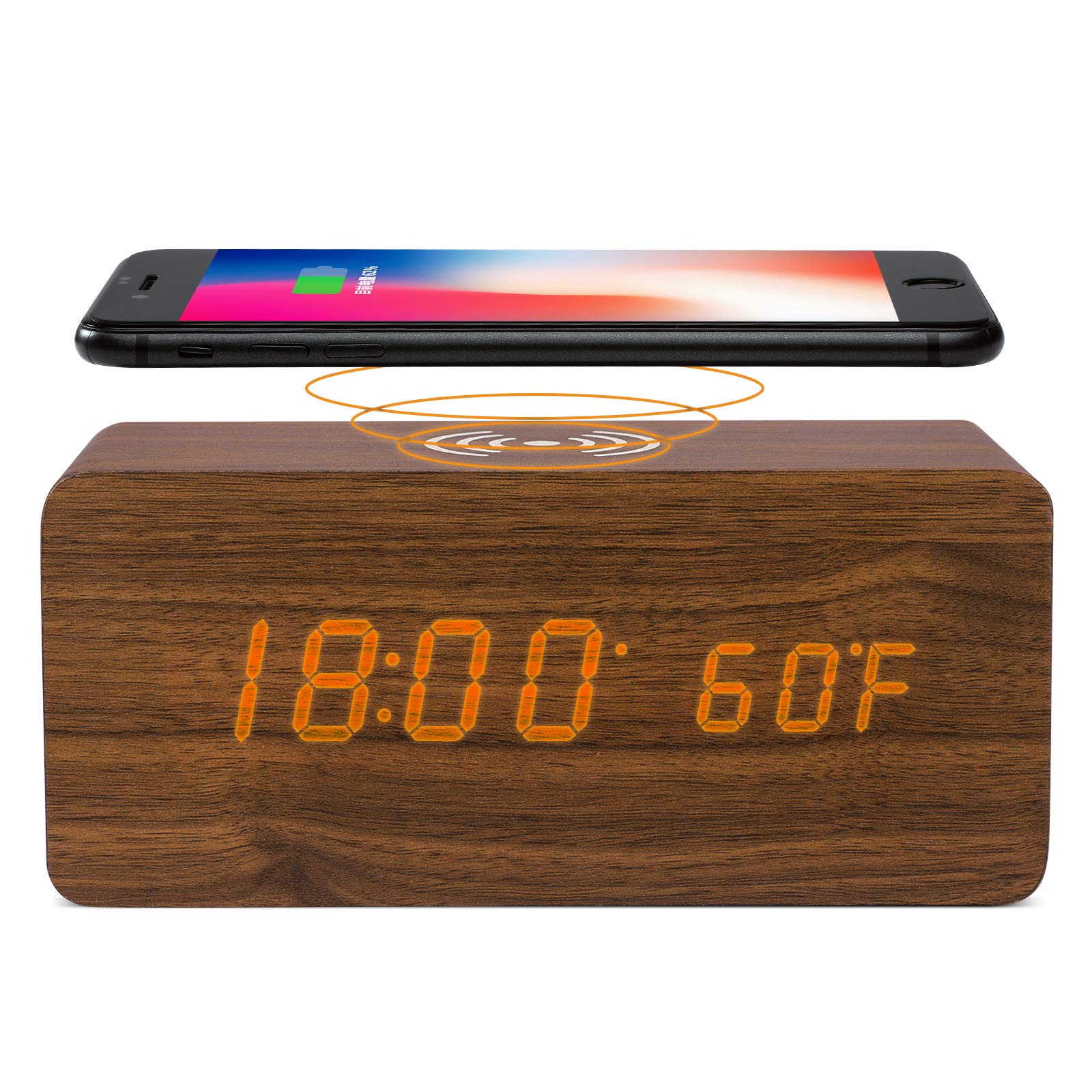 Buy ACSTEP Alarm Clock With Wireless Charging, Digital Clock With