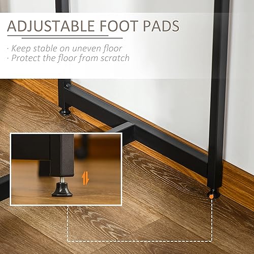 Miniatura 6 de HOMCOM Juego de mesa de comedor industrial de 3 piezas, juego de mesa de bar y taburetes con estante de almacenamiento, marrón rústico