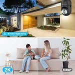 Jennov 2K Light Bulb Security Camera Wireless, Indoor Light Socket Cameras for Home Security, Human Detection, 355°, Color Night Vision, 5G/2.4G WiFi, Screw in, Compatible with Alexa