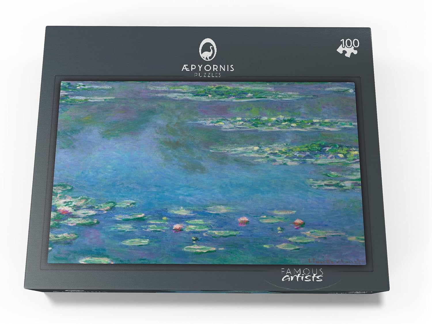 MyPuzzle Water Lilies 1840-1926 By Claude Monet - Premium 100 Piece Jigsaw Puzzle for Adults