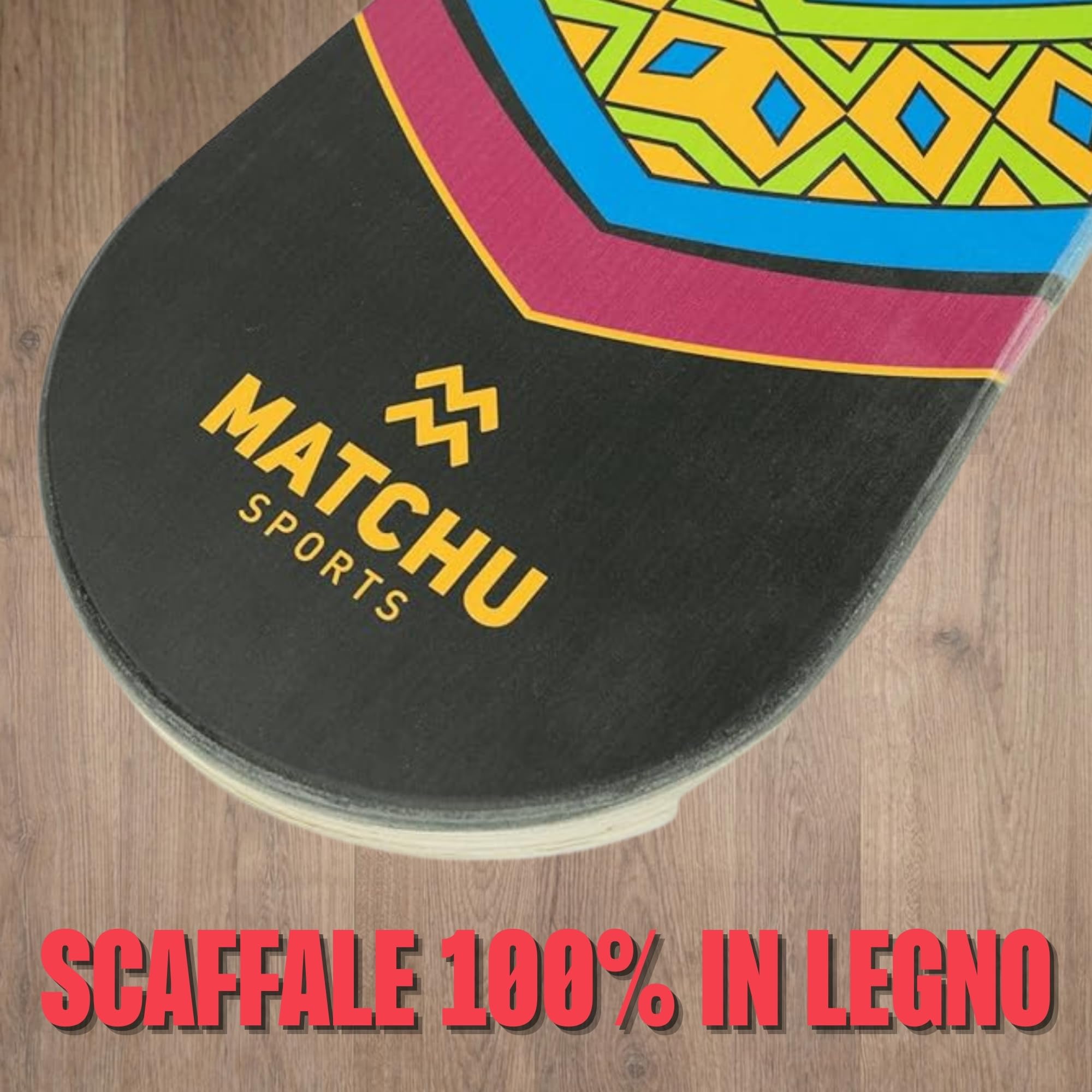 MATCHU - Balance Board - Trickboard - 100% legno - Allenatore da surf - Rullo da surf incluso - Board Sport - Allenamento atletico - Tavola da surf - Stabilità - Balance Board
