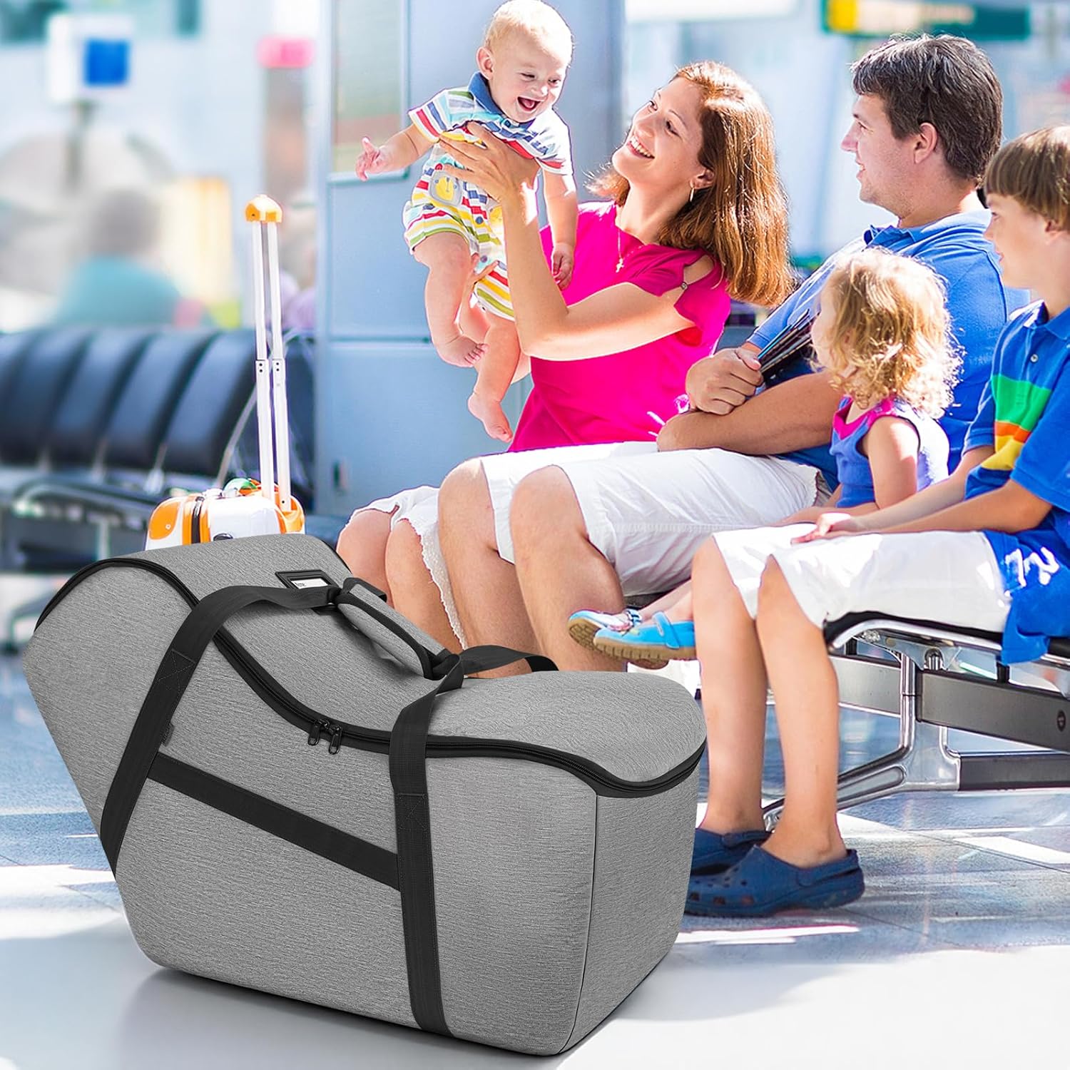 Padded Car Seat Bag Compatible with Most Nuna Pipa Car Seats UPPAbaby MESA V2 without Base & Chicco KeyFit 30 and Base, Car Seat Travel Bag for Airplanes