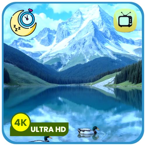 Mountain Lake – Peaceful Nature Scenery with Relaxing Music Ambience Screensaver