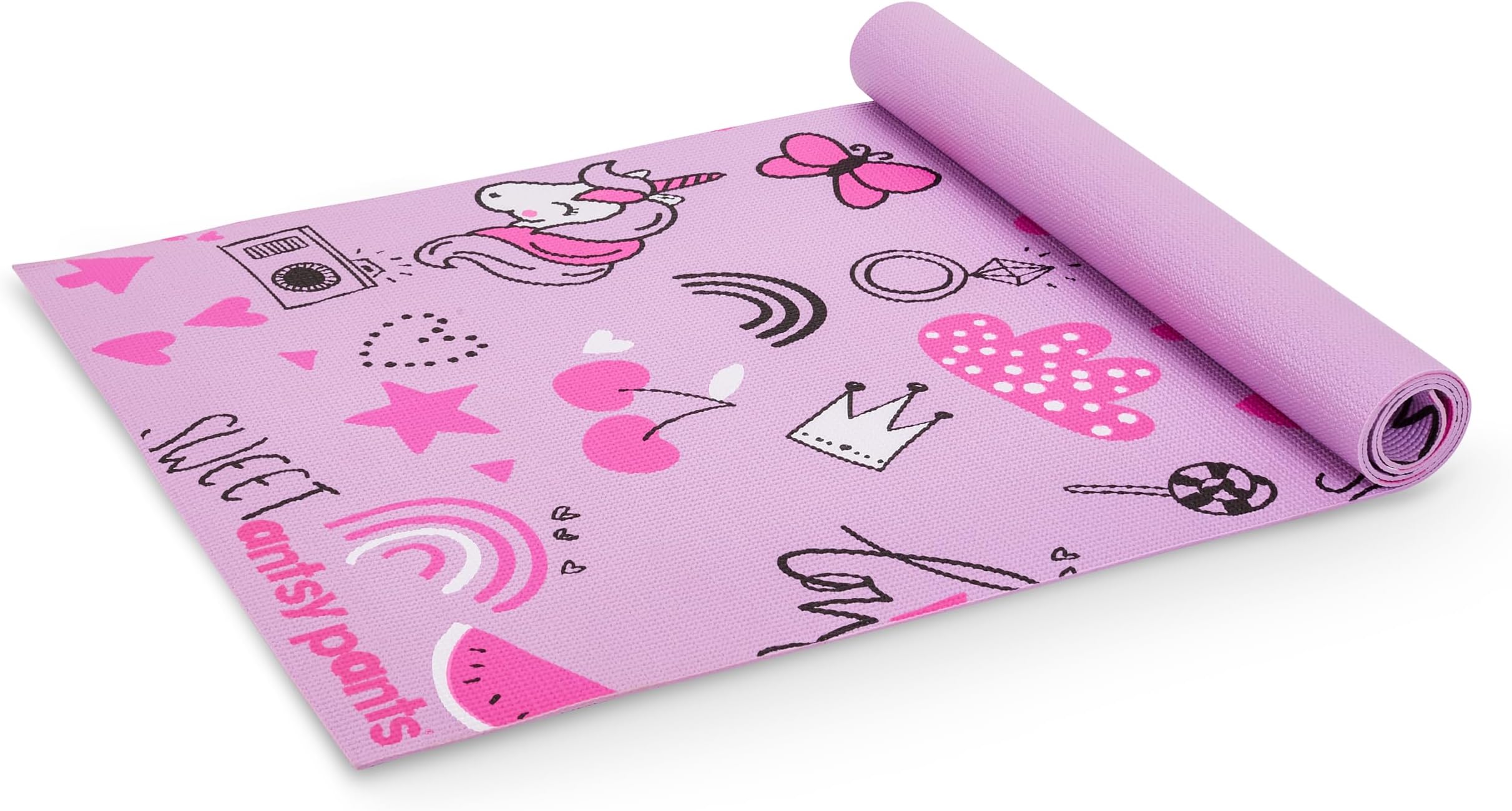 Antsy Pants Kids Yoga Mat - Non-Slip Workout Mat for Home and Travel, 60" x 24", 3mm Thick, Free of Toxic Phthalates - for Kids and Toddlers