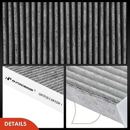 Miniatura 8 de A-Premium Filtro de aire de cabina de 2 piezas con carbón activado compatible con modelos Honda y Acura Civic (01-05), CR-V (02-06), Element