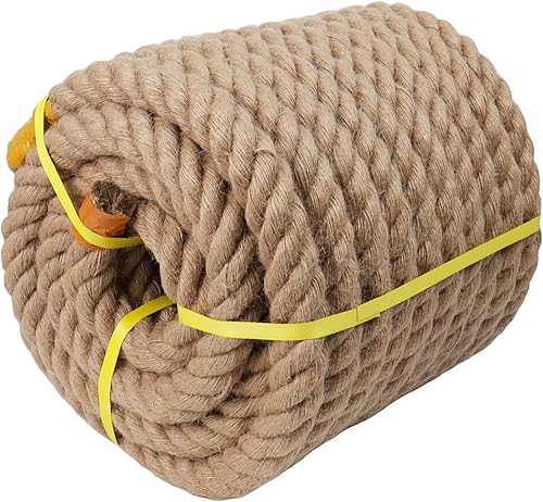 Miniatura 2 de Cuerda de manila trenzada (1-14 pulgadas x 50 pies), cuerda de yute natural para muelles, náuticos, barandillas, columpio, decoración