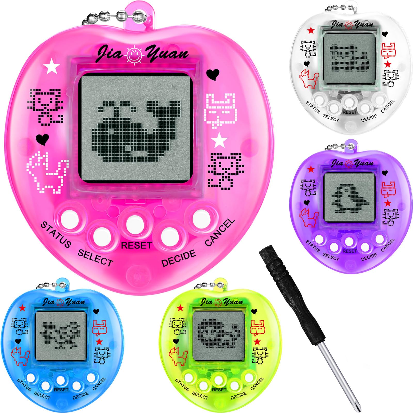 Sosation3 Pcs Virtual Pets Keychain Virtual Electronic Digital Pets Keychain Christmas Party Favor Stuffers Retro Handheld Game Machine Nostalgic 90s Toy for Girls Boys Birthday Gift