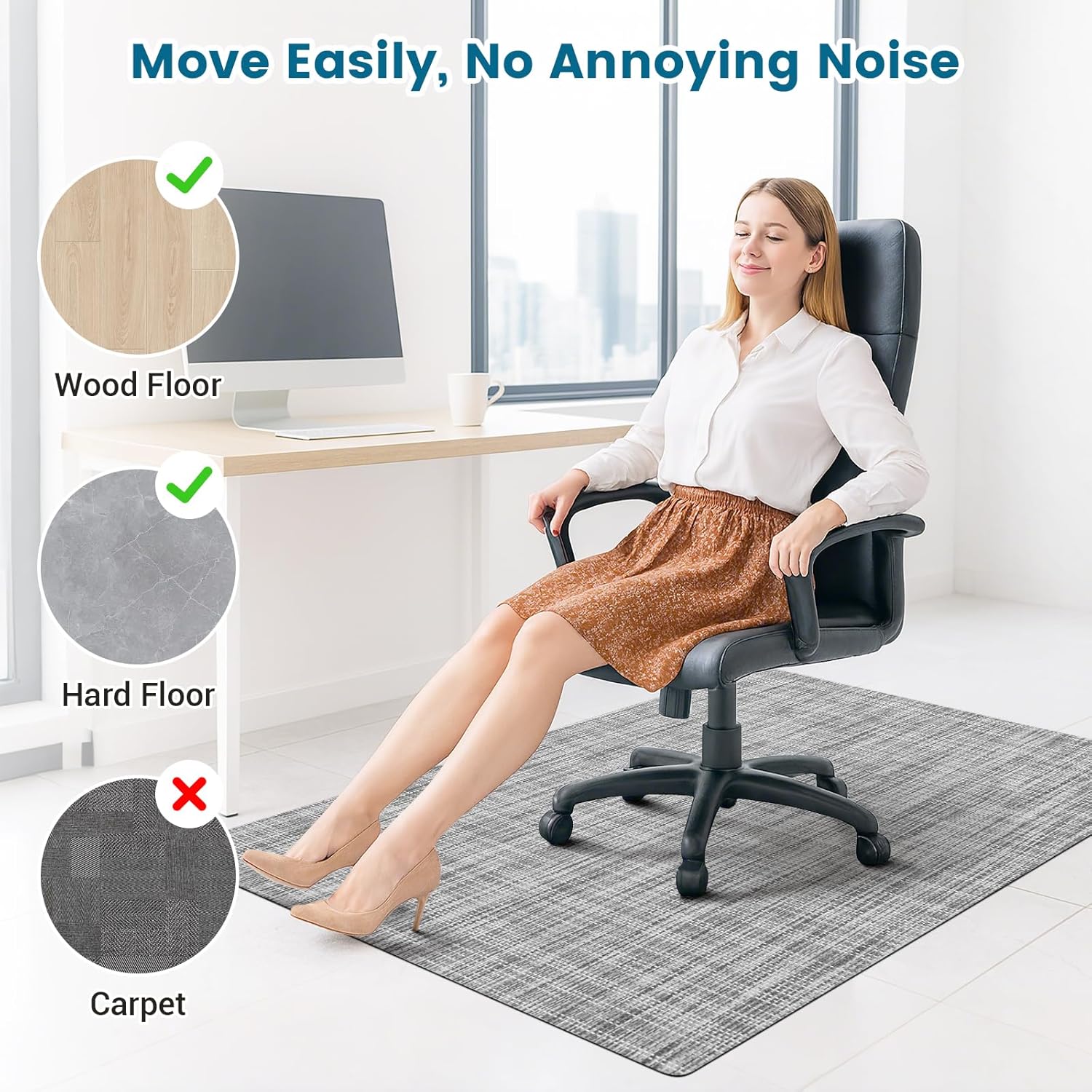 Warmstar Office Chair Mat for Hardwood Floor,Desk Chair Mat,Floor mat for Office Chair, 30" x 48"