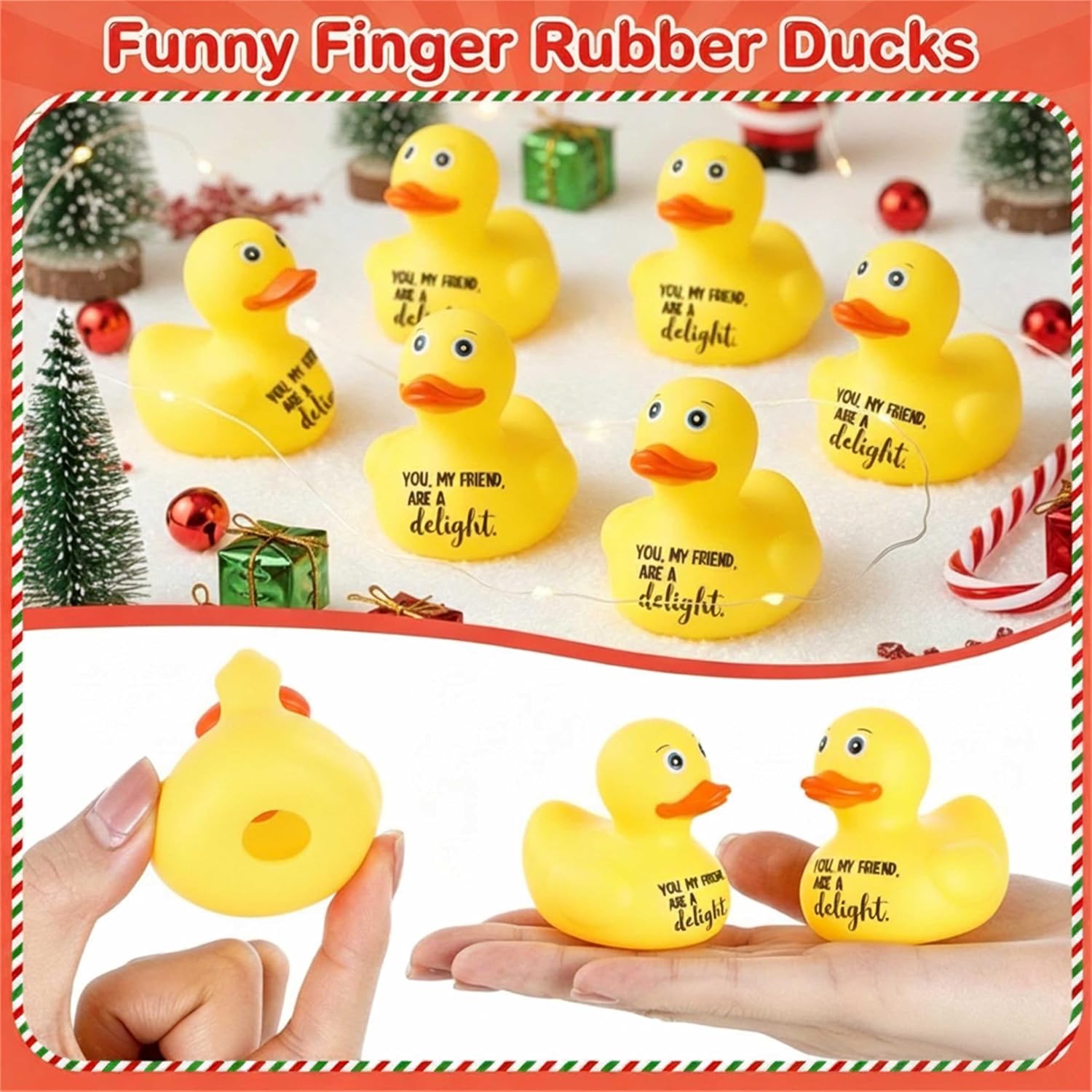 Jenaai 30 Pcs Funny Finger Rubber Ducks Bulk image 4