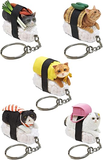 Amazon Com Sushi Cat Clever Idiots Nekozushi 鑰匙圈 盲盒包含5 個可收藏公仔1 個 配有可拆式鑰匙圈 第1 版 圖書