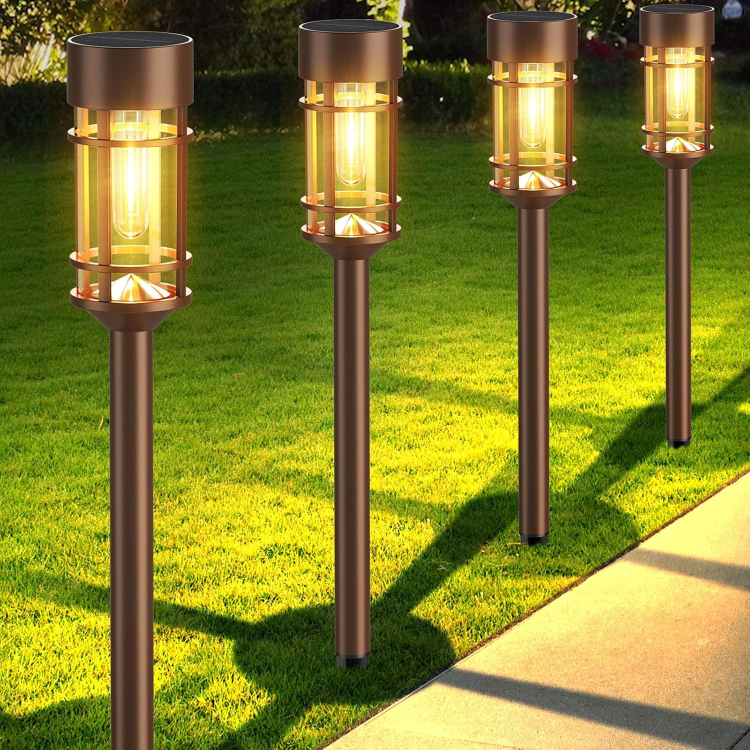 Mancra 8 Pack Solar Outdoor Lights, Bright Up to 12 Hrs Solar Lights