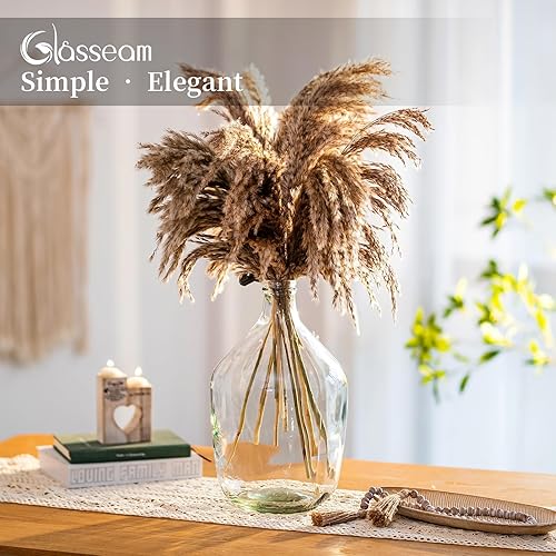 Miniatura 2 de Jarrón grande de vidrio alto, decoración de jarrones transparentes Glasseam Farmhouse de 15 pulgadas, jarrón grande moderno de gran tamaño, tarro de