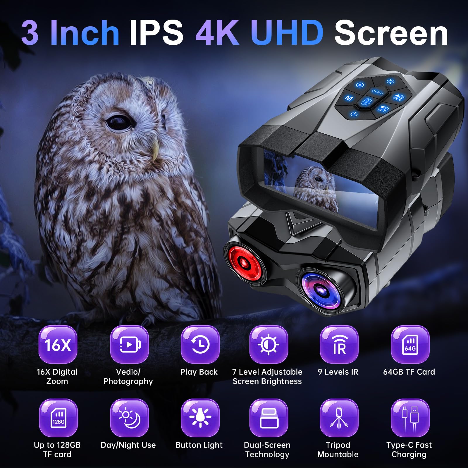 Amazon.com: Night Vision Goggles, 4K Night Vision Binoculars for