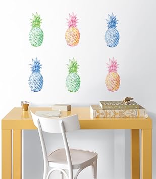 WallPops DWPK2171 Pop Pineapples Wall Art Kit, Multicolor