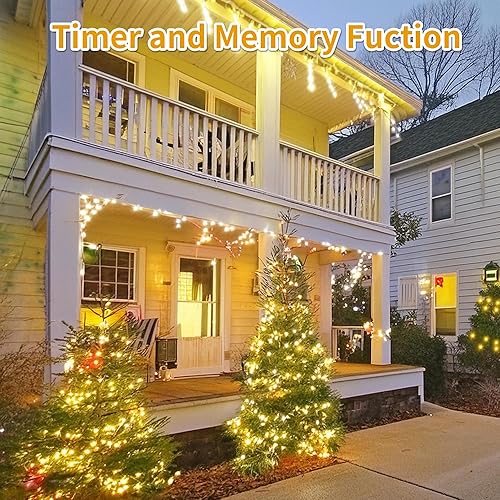 Miniatura 8 de Tira de luces de Navidad con 100 luces LED de 41 pies, cable verde, cadena de luces parpadeantes, enchufable, 12 modos para árbol de Navidad,