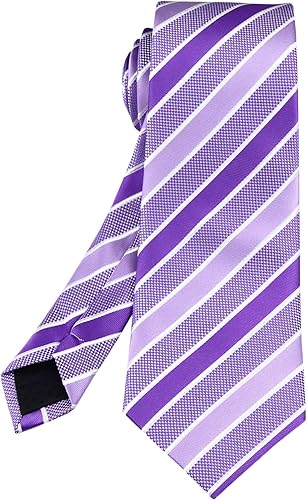 Vista 113 de Secdtie Corbata clásica de seda tejida jacquard a rayas para hombre Gris Negro