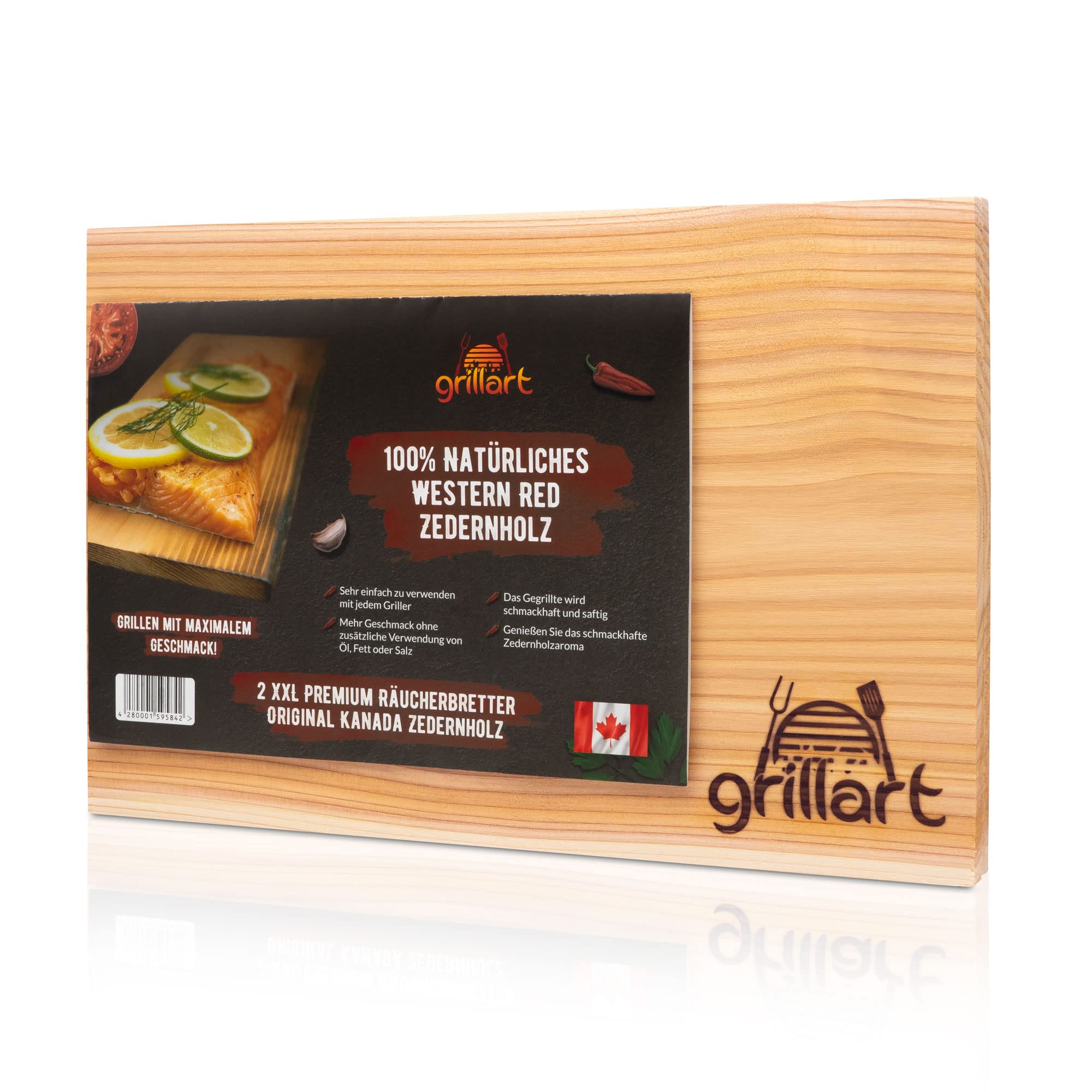 Grillart Lot de 2 planches à fumer en bois de cèdre, taille XXL (édition limitée)