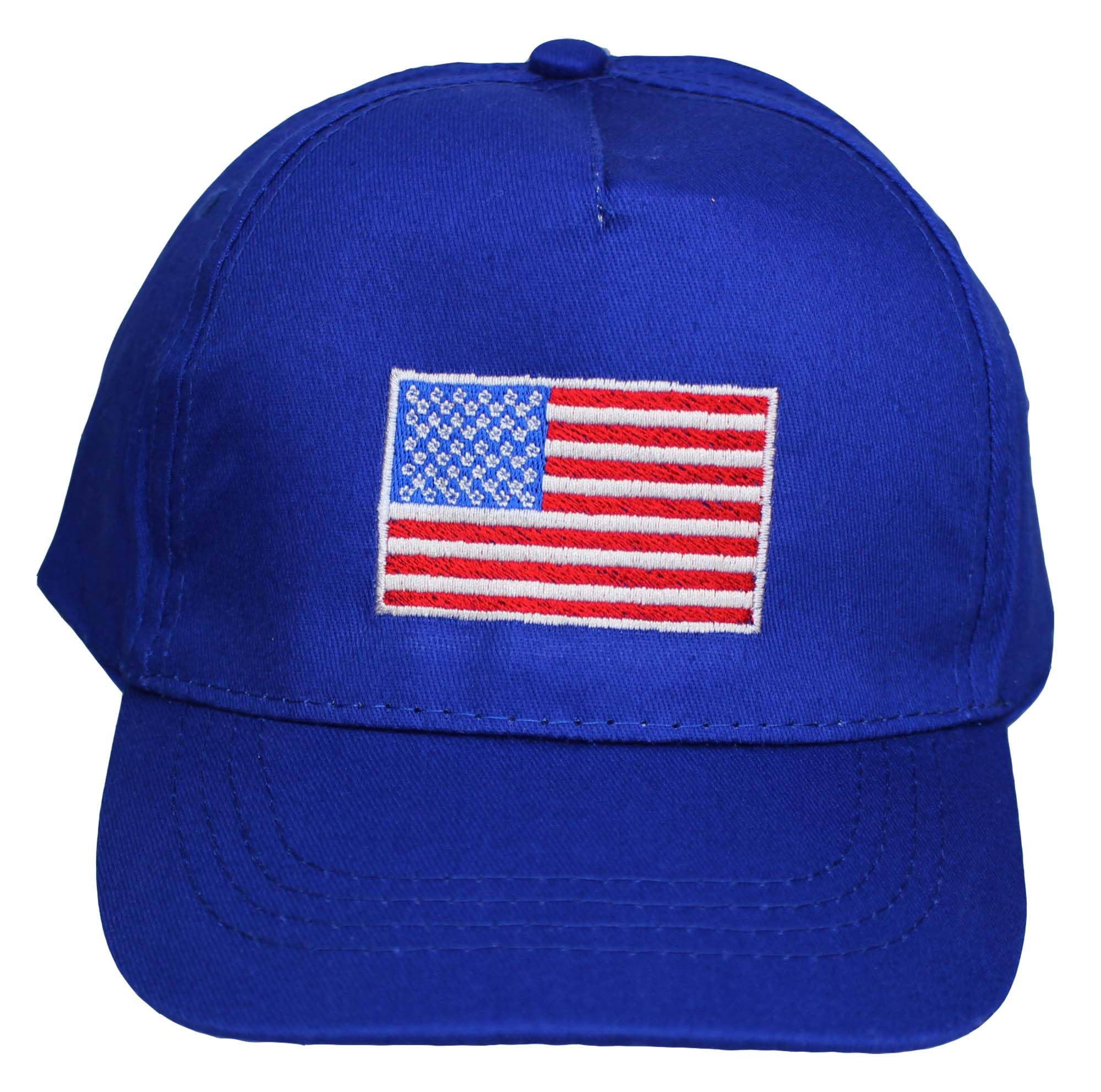 Teddyt's Royal Blue Children's Usa America Flag Design Adjustable Baseball Cap (5-10 Years)