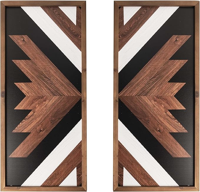 Aztec Wall Decor, Wood Western Wall Art, Southwestern Native American Boho Bathroom Bedroom Living Room rustic Home Decoration