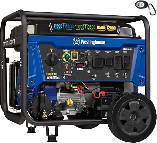 Westinghouse 14500 Peak Watt Tri-Fuel Home Backup Portable Generator, Remote