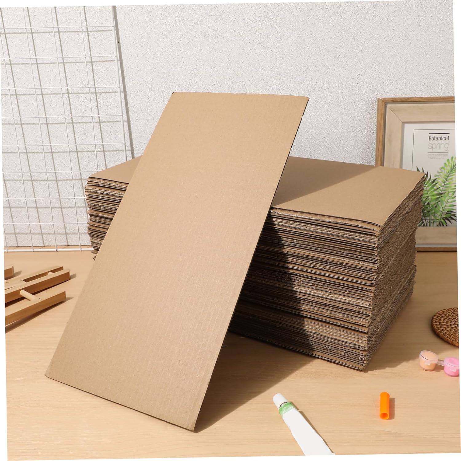50pcs Corrugated Cardboard Sheets for Shipping Packing and Crafting Brown Paper Pads and Versatile Use
