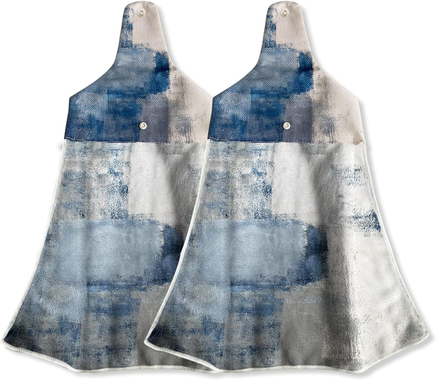 Lnond Blue Hand Towels Set of 2, Abstract Soft Absorbent