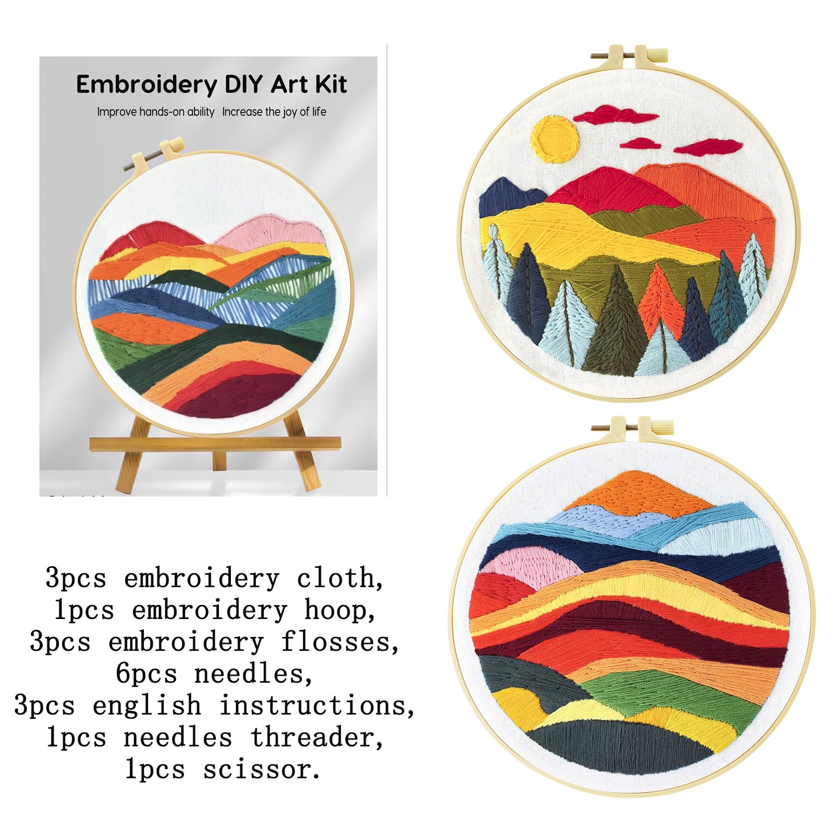 Kreuzstich-Set Für Anfänger – Vorbedruckt, Herbst-Landschaft, 11CT, 40x50cm, DIY Geschenk
