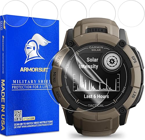 Miniatura 54 de ArmorSuit Paquete de 6 protectores de pantalla para Garmin Forerunner 265 (1.812 pulgadas) MilitaryShield HD Clear Film – Fabricado en Estados