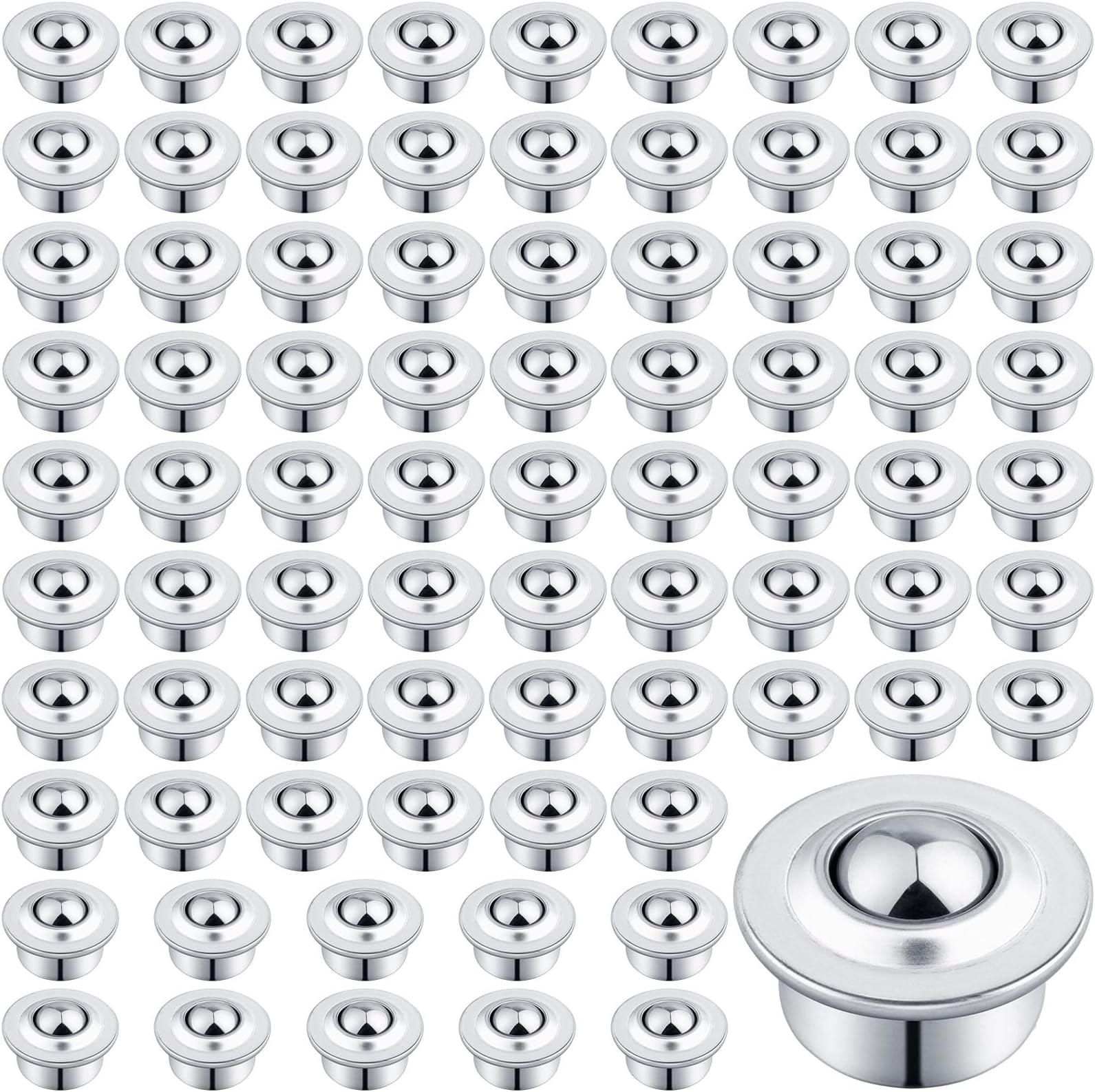 5/8" Roller Ball Transfer Bearing, 80PCS CY-15H Carbon Steel Ball Bearing Rollers, Ball Transfer Bearing Casters Universal for Conveyor, Transmission, Load Capacity 44lbs