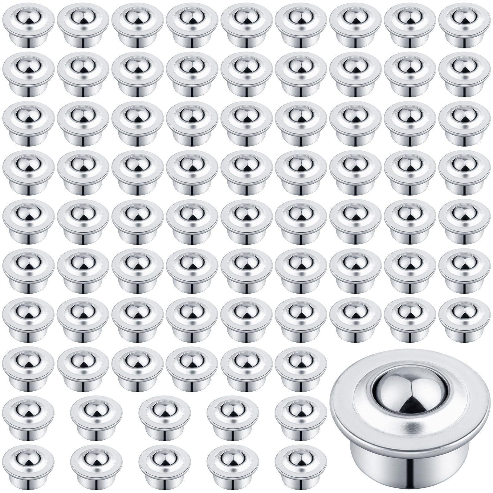 5/8" Roller Ball Transfer Bearing, 80PCS CY-15H Carbon Steel Ball Bearing Rollers, Ball Transfer Bearing Casters Universal for Conveyor, Transmission, Load Capacity 44lbs