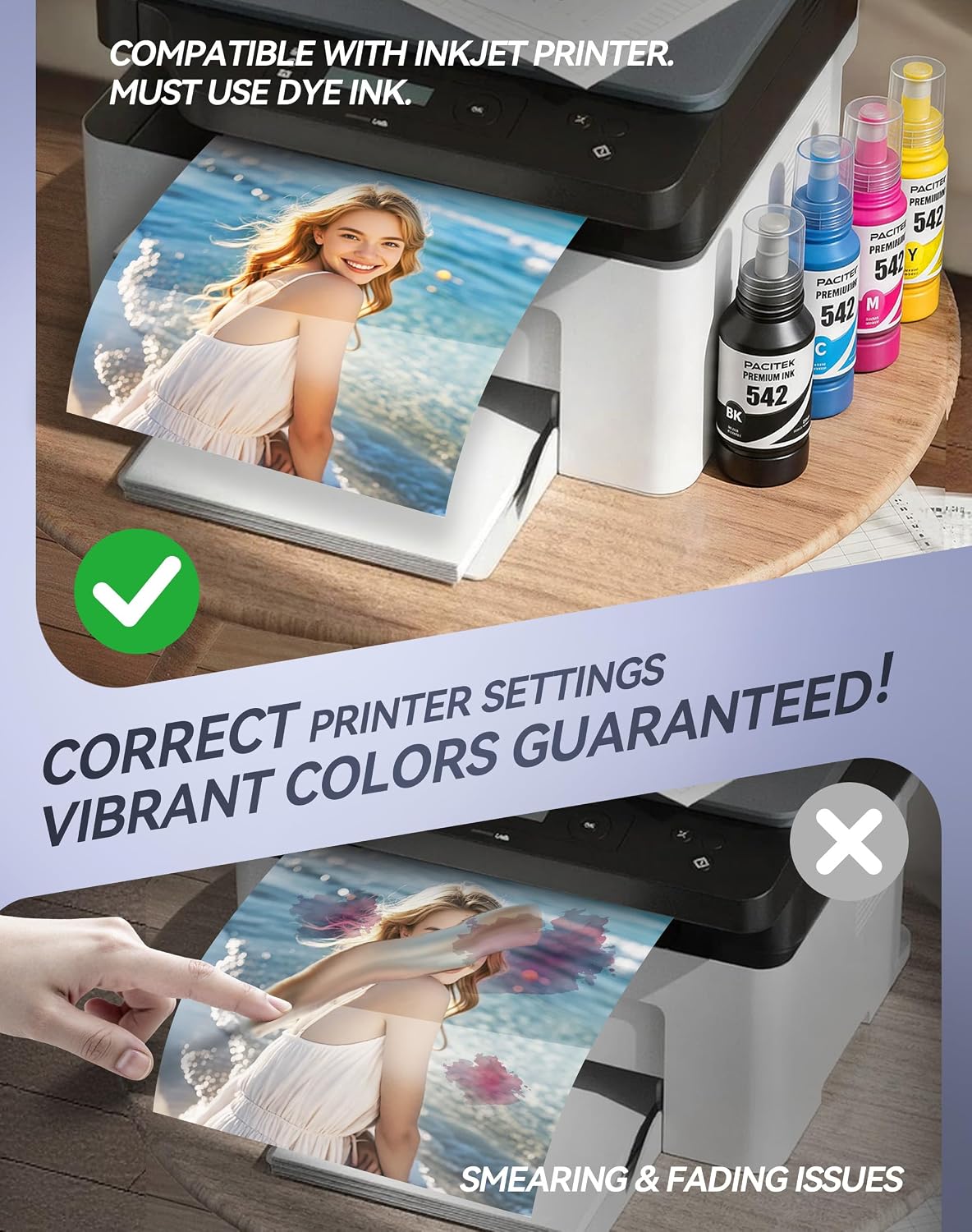 Uinkit Premium Adhesive Photo Paper 8.5x11 inch Glossy Self-Adhesive Sticker Paper for Inkjet Printer, Quick Dry Works with Cricut Silhouette - Perfect for Stickers Labels (120, Glossy) image 4