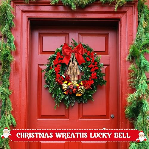 Miniatura 5 de Qeeenar Mini campanas de lata indias vintage a granel, campanas rústicas de vaca de la suerte, campanas pequeñas de metal dorado hechas a mano, mini