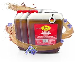 Scheidler horse-direkt Premium linseed oil 15 L (3 x 5 litre canister) for horses, dogs and cats, linseed oil, cold-pressed for barfing for the animal, natural feed additive for support